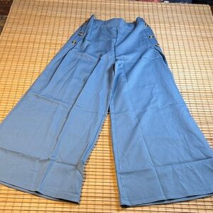 Wide Leg Blue Pants